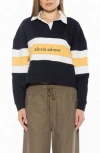Alexia Admor Lucian Branded Rugby Polo Sweatshirt In Multi