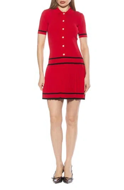 Alexia Admor Lucinda Short Sleeve Dress In Red