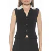 Alexia Admor Luisa Cotton & Linen Vest