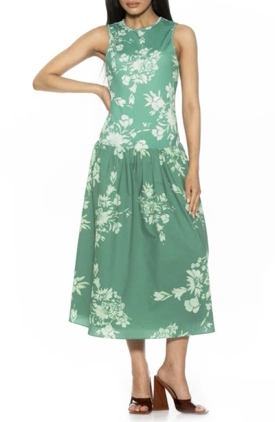 Alexia Admor Lyle Drop Waist Midi Dress In Green