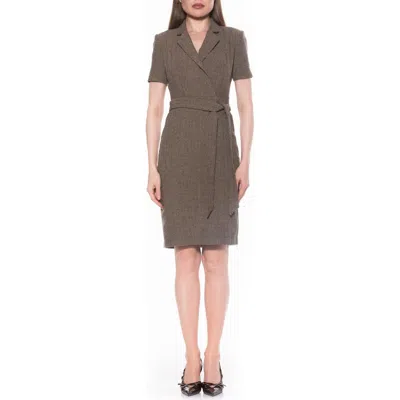 Alexia Admor Lynne Belted Sheath Dress In Green