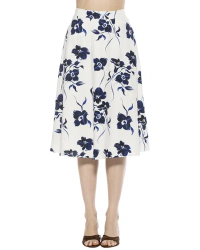 ALEXIA ADMOR ALEXIA ADMOR MABEL FLARED LINEN-BLEND SKIRT