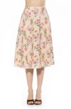 Alexia Admor Mabel Floral Midi Skirt In Pink