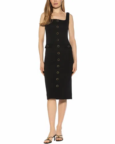 Alexia Admor Mae Square Neck Button Down Dress In Black