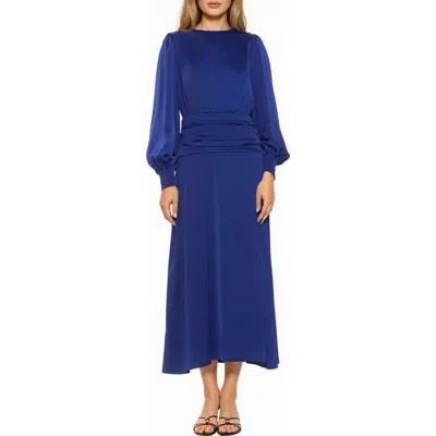 Alexia Admor Maeve Long Sleeve Midi Dress In Cobalt