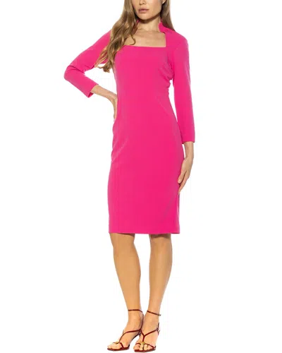 Alexia Admor Marais Neck Midi Sheath Dress In Pink
