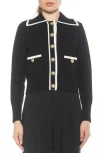 Alexia Admor Mari Tipped Sweater Jacket In Black