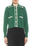 Alexia Admor Mari Tipped Sweater Jacket In Emerald