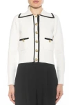 Alexia Admor Mari Tipped Sweater Jacket In Ivory