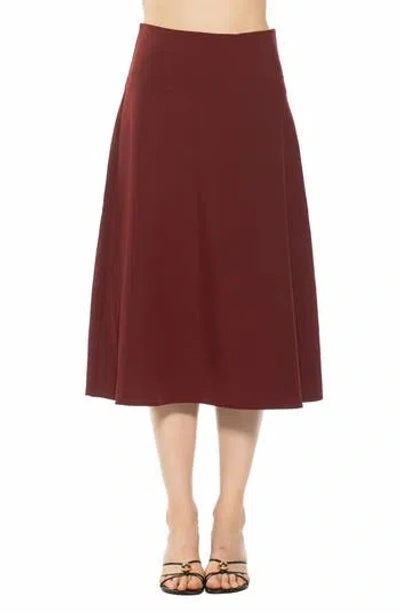 Alexia Admor Maris Flared Midi Skirt In Burgundy
