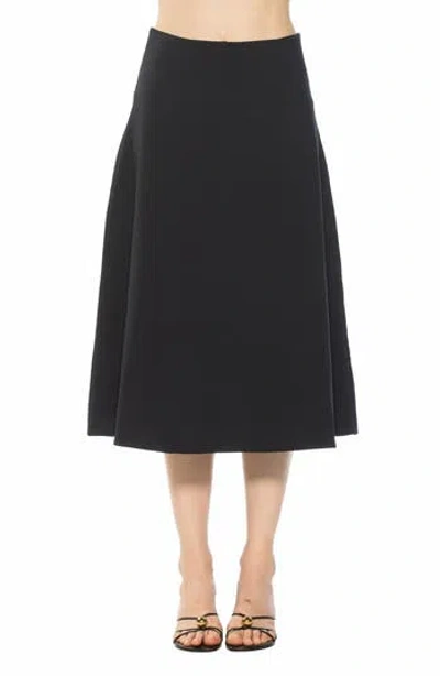Alexia Admor Maris Flared Midi Skirt In Navy
