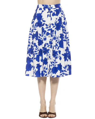 Alexia Admor Maya Linen-blend Midi Skirt In Multi