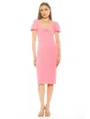 Alexia Admor Clara Crewneck Draped Sheath Dress In Pink