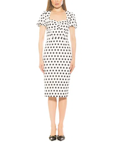 Alexia Admor Micaela Sweetheart Neck Sheath Dress In Ivory Polka Dot