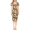 Alexia Admor Micaela Sweetheart Neck Sheath Dress In Black Floral