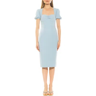 Alexia Admor Micaela Sweetheart Neck Sheath Dress In Halogen Blue