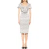 Alexia Admor Micaela Sweetheart Neck Sheath Dress In Ivory Polka Dot