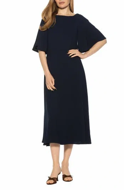 Alexia Admor Milos Boatneck Midi Dress In Blue