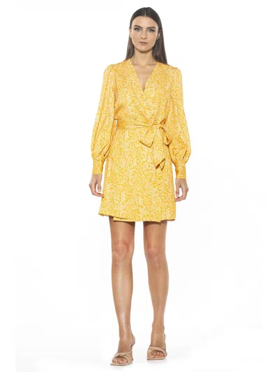 Alexia Admor Mini Wrap Dress In Yellow