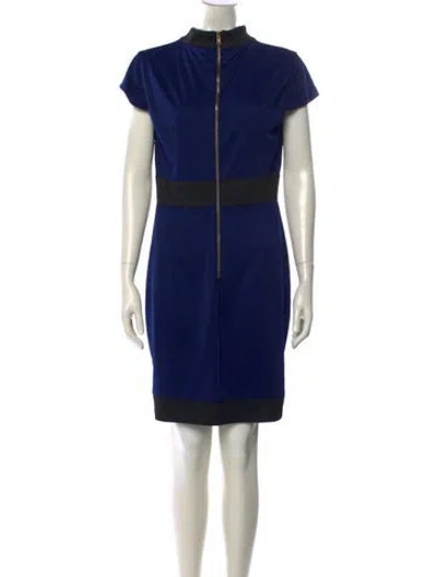 Pre-owned Alexia Admor Mock Neck Mini Dress In Blue