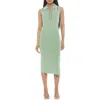 Alexia Admor Myah Imitation Pearl Button Knit Midi Dress In Sage