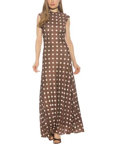 Alexia Admor Nalani Mock Neck Sleeveless Maxi Dress In Brown