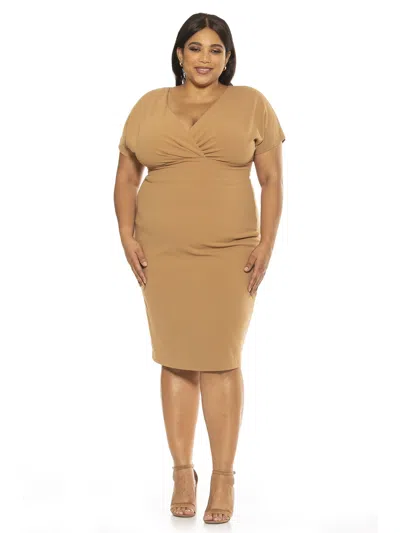 Alexia Admor Naomi Dress - Plus Size In Brown