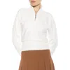 Alexia Admor Niko Quarter Zip Sweater In Ivory