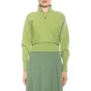 Alexia Admor Niko Quarter Zip Sweater In Sage