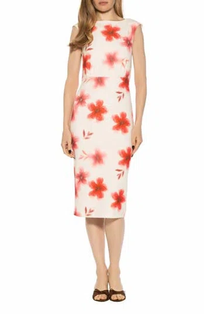 Alexia Admor Noor Boatneck Blouson Midi Dress In Multi