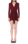 Alexia Admor Nova Long Sleeve Draped Minidress In Red