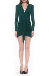 Alexia Admor Nova Long Sleeve Draped Minidress In Green