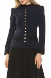 Alexia Admor Nox Button-up Blazer In Navy
