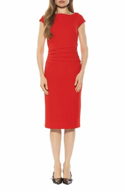 Alexia Admor Nyx Cap Sleeve Sheath Dress In Red