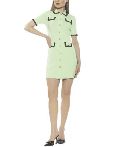 Alexia Admor Odette Short Sleeve Knit Shirtdress In Sage