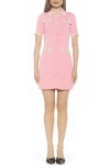 Alexia Admor Odette Short Sleeve Knit Shirtdress In Pink
