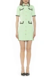 Alexia Admor Odette Short Sleeve Knit Shirtdress In Sage