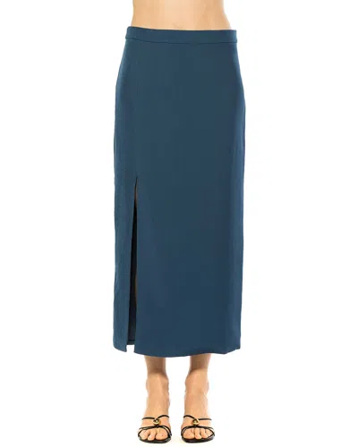 Alexia Admor Side Slit Midi Skirt In Blue