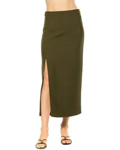 Alexia Admor Side Slit Midi Skirt In Green