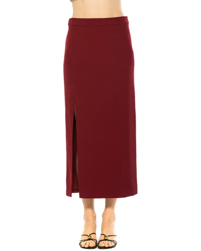 Alexia Admor Side Slit Midi Skirt In Burgundy