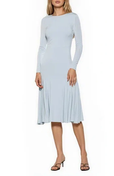 Alexia Admor Oona Long Sleeve Fit & Flare Midi Dress In Ice Blue