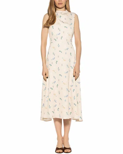 Alexia Admor Opal Draped Fit & Flare Dress In White