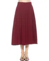 Alexia Admor Oren Pleated Midi Skirt In Red