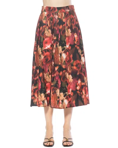 Alexia Admor Oren Pleated Midi Skirt In Multi