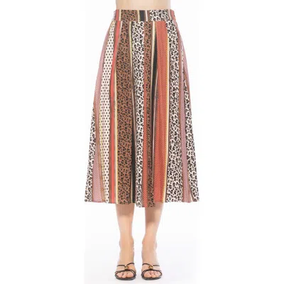Alexia Admor Oren Pleated Midi Skirt In Multi
