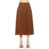 Alexia Admor Oren Pleated Midi Skirt In Brown