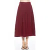 Alexia Admor Oren Pleated Midi Skirt In Burgundy