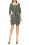 Alexia Admor Orla Scoop Neck Shift Dress In Green Plaid