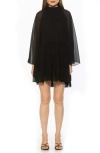 Alexia Admor Pamela Long Sleeve Shift Dress In Black