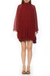 Alexia Admor Pamela Long Sleeve Shift Dress In Red